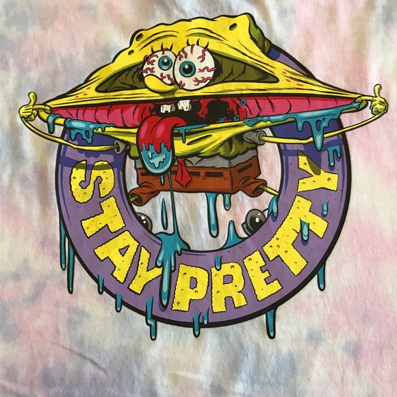 SPONGEBOB 2-Sided STAY PRETTY T-shirts XS,S,M,L,XL - Picture 3 of 4